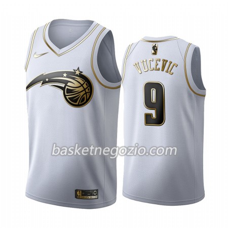 Canotte Uomo Orlando Magic Nikola Vucevic 9 2019-20 Nike Bianco Golden Edition Swingman
